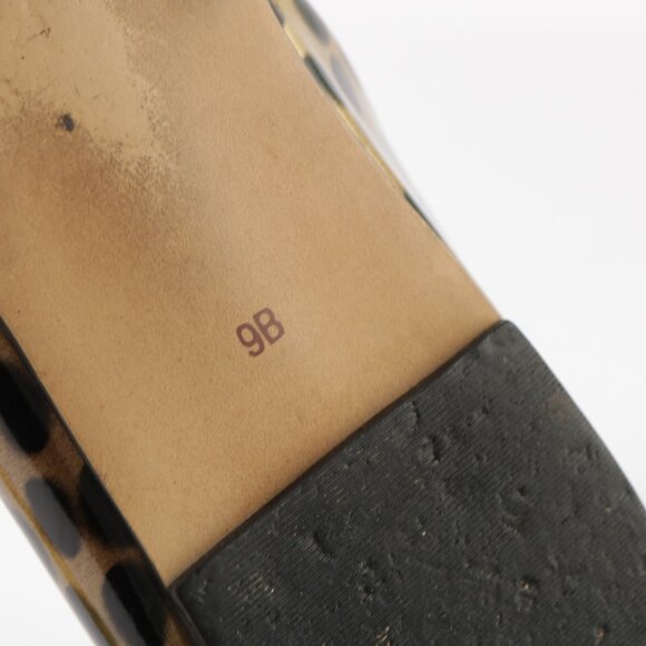 Talbots Womens D'Orsay Flat Size 9 Tan Brown Patent Leopard Slip On Pointed Shoe - Picture 11 of 12